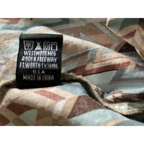 Rodeo Western Aztec Snap Shirt With Long Sleeves Snap Closures Size S - Picture 8 of 9